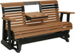 LuxCraft LuxCraft 5 foot Rollback Recycled Plastic Outdoor Glider Antique Mahogany on Black Rollback Glider 5PPGAMB