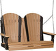 LuxCraft LuxCraft Adirondack 4ft. Recycled Plastic Porch Swing Cedar on Black / Adirondack Porch Swing 4APSCB