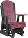 LuxCraft LuxCraft Adirondack Recycled Plastic 2 Foot Glider Chair Cherrywood on Black Glider Chair 2APGCWB