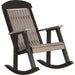 LuxCraft LuxCraft Classic Traditional Recycled Plastic Porch Rocking Chair (2 Chairs) Weatherwood On Black Rocking Chair PPRWWB