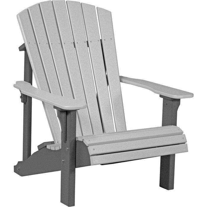 LuxCraft LuxCraft Deluxe Recycled Plastic Adirondack Chair Dove Gray On Slate Adirondack Deck Chair PDACDGS
