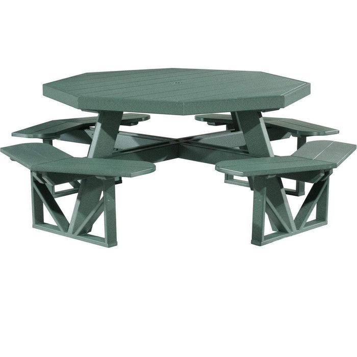LuxCraft LuxCraft Recycled Plastic Octagon Picnic Table Green Tables POPTG
