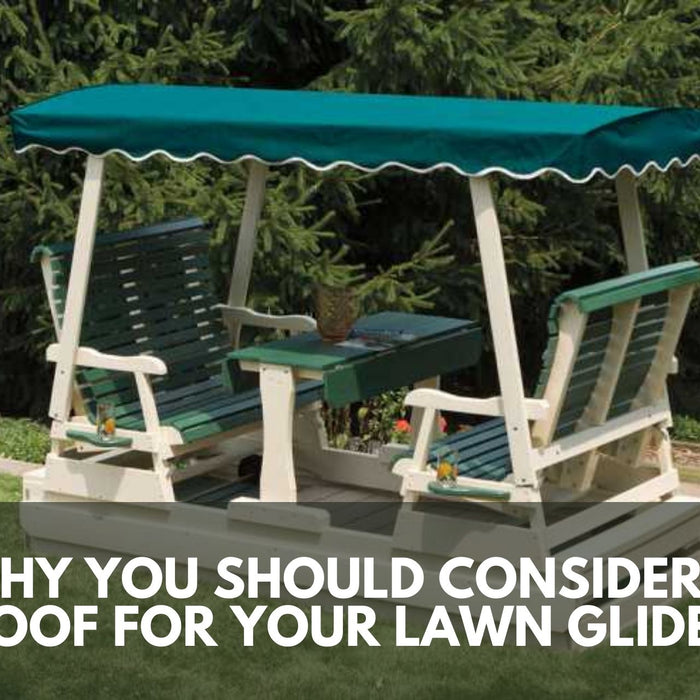 Double lawn glider with roof