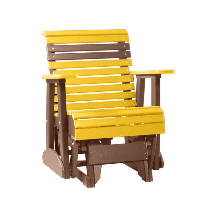 LuxCraft Yellow 2 foot Rollback Recycled Plastic Glider Chair