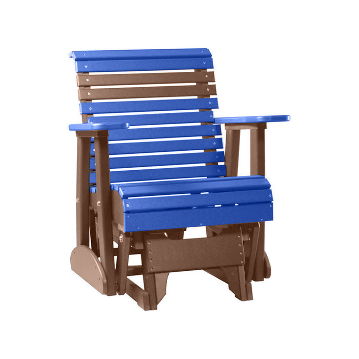 LuxCraft Blue 2 foot Rollback Recycled Plastic Glider Chair