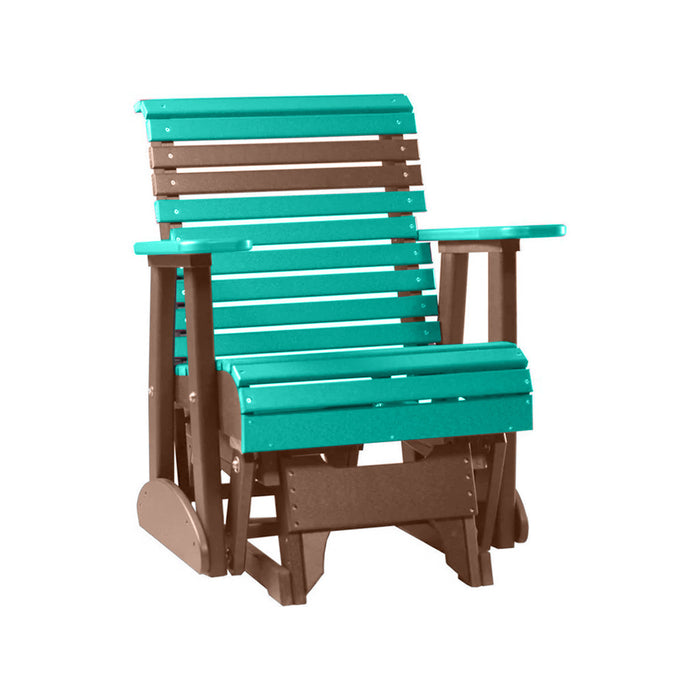 LuxCraft Aruba Blue 2 foot Rollback Recycled Plastic Glider Chair