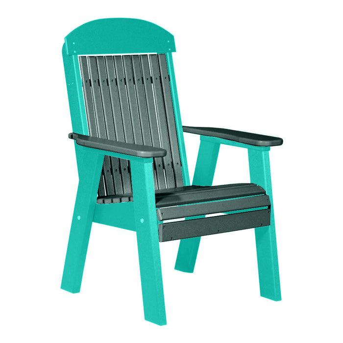 LuxCraft Green 2' Classic Highback Recycled Plastic Chair With Cup Holder