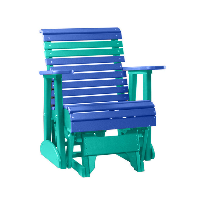LuxCraft Blue 2 foot Rollback Recycled Plastic Glider Chair