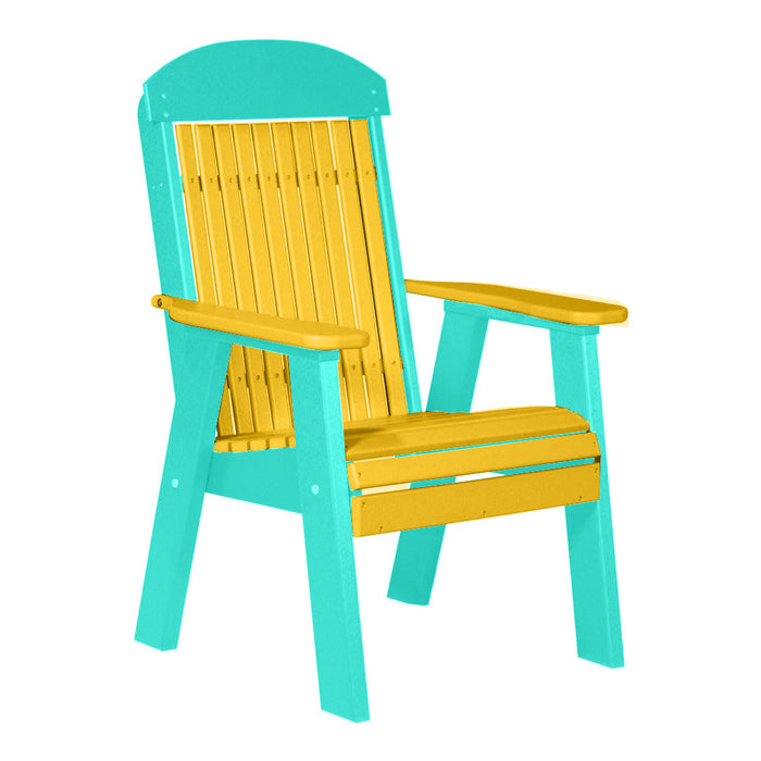 LuxCraft Yellow 2' Classic Highback Recycled Plastic Chair