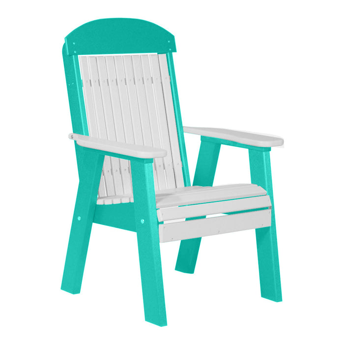 LuxCraft White 2' Classic Highback Recycled Plastic Chair