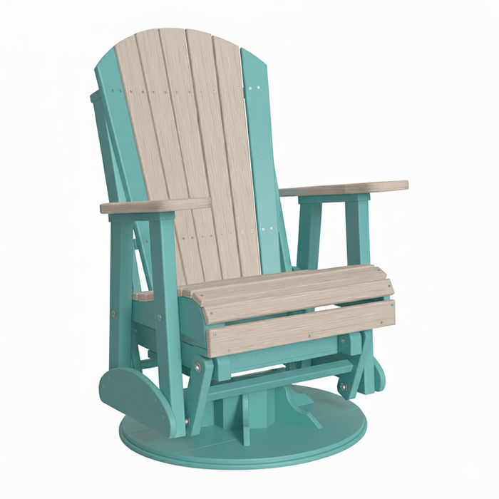 LuxCraft Birch 2 foot Classic Highback Recycled Plastic Swivel Glider Chair