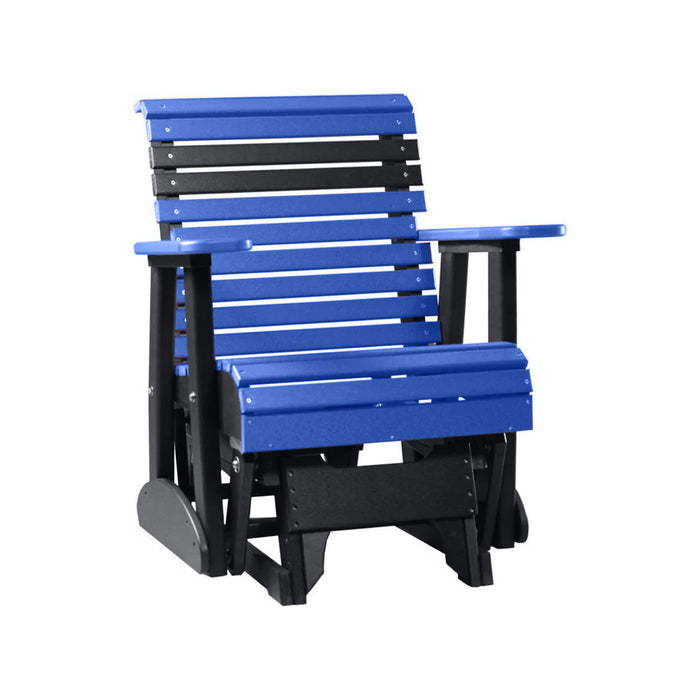 LuxCraft Blue 2 foot Rollback Recycled Plastic Glider Chair