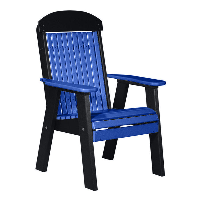 LuxCraft Blue 2' Classic Highback Recycled Plastic Chair With Cup Holder