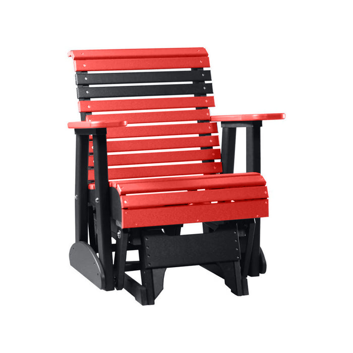 LuxCraft Red 2 foot Rollback Recycled Plastic Glider Chair