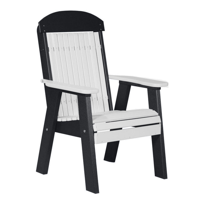 LuxCraft White 2' Classic Highback Recycled Plastic Chair
