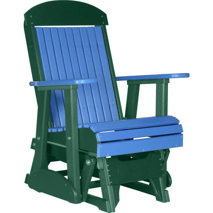 LuxCraft Blue 2 foot Classic Highback Recycled Plastic Glider Chair