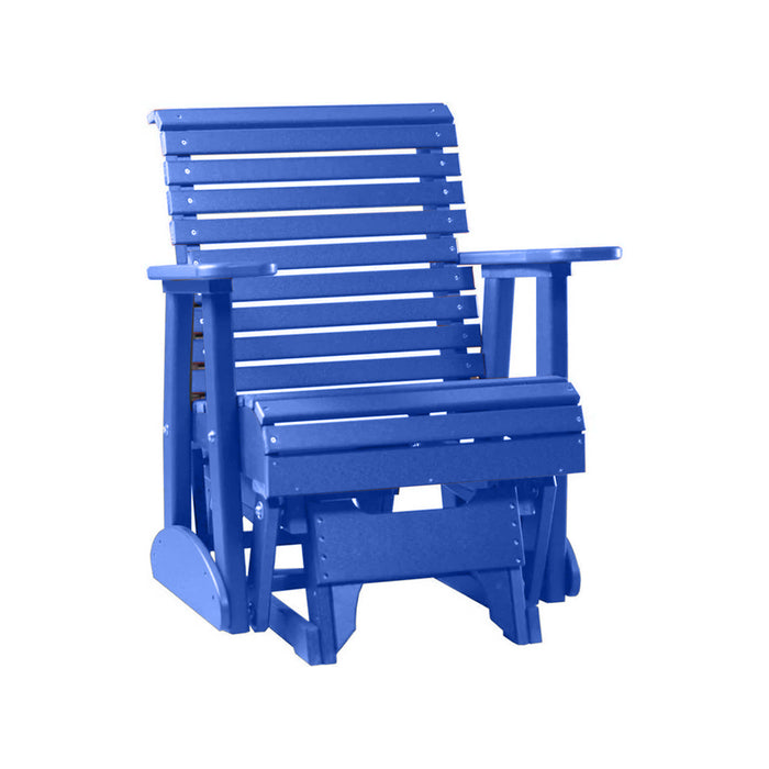 LuxCraft Blue 2 foot Rollback Recycled Plastic Glider Chair