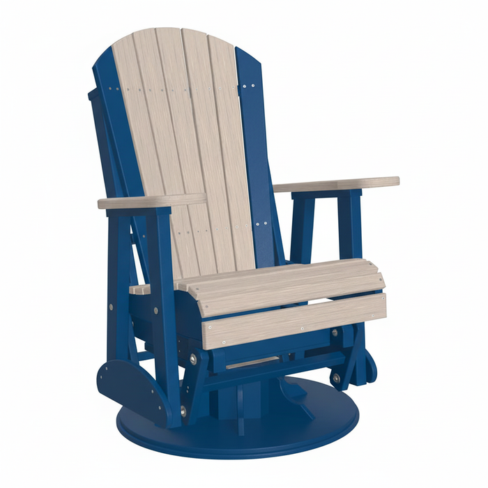 LuxCraft Birch 2 foot Classic Highback Recycled Plastic Swivel Glider Chair