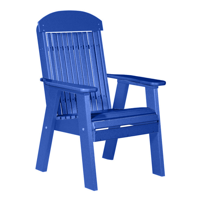 LuxCraft Blue 2' Classic Highback Recycled Plastic Chair With Cup Holder