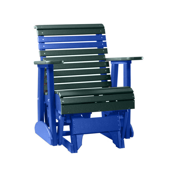 LuxCraft Green 2 foot Rollback Recycled Plastic Glider Chair With Cup Holder