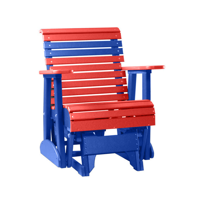 LuxCraft Red 2 foot Rollback Recycled Plastic Glider Chair