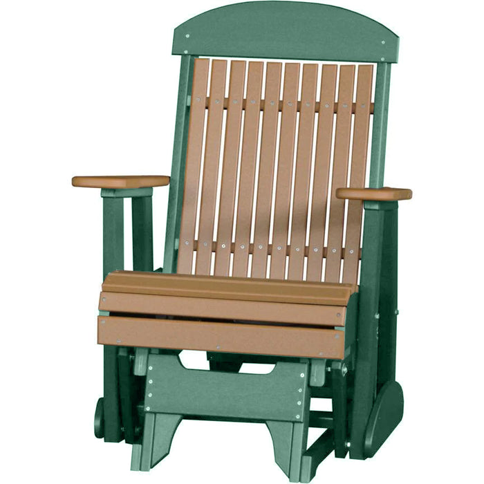 LuxCraft Cedar 2 foot Classic Highback Recycled Plastic Glider Chair