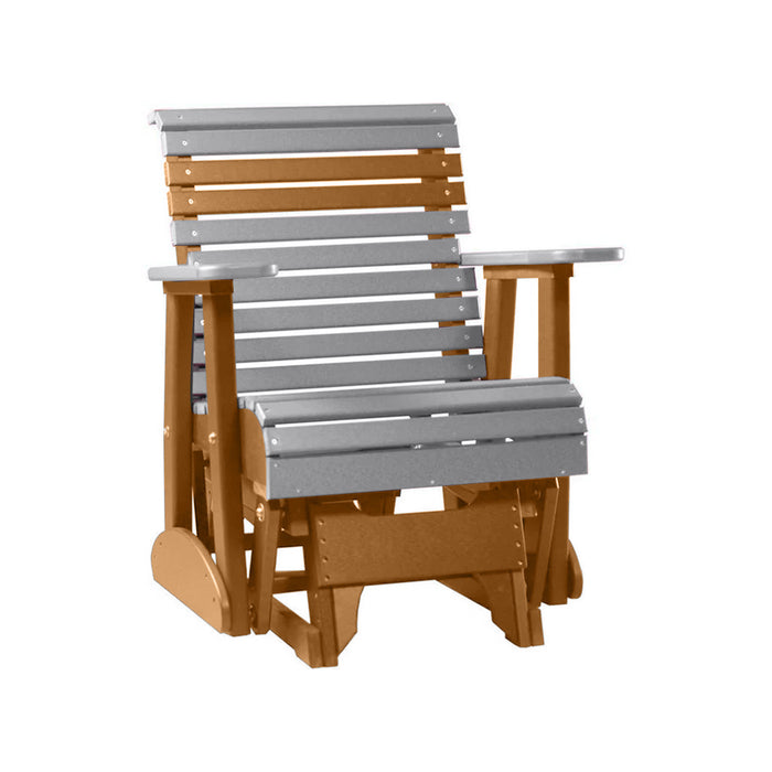 LuxCraft Gray 2 foot Rollback Recycled Plastic Glider Chair