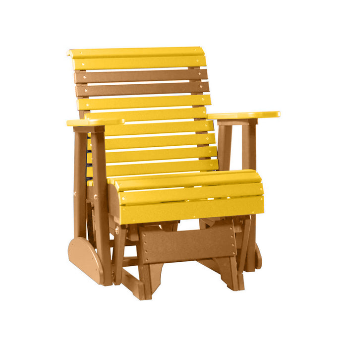 LuxCraft Yellow 2 foot Rollback Recycled Plastic Glider Chair