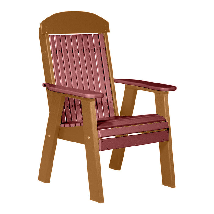 LuxCraft Cherrywood 2' Classic Highback Recycled Plastic Chair With Cup Holder