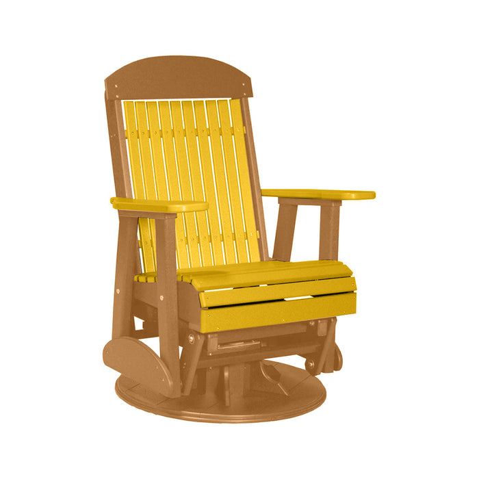 LuxCraft Yellow 2 foot Classic Highback Recycled Plastic Swivel Glider Chair