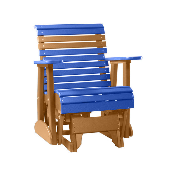 LuxCraft Blue 2 foot Rollback Recycled Plastic Glider Chair