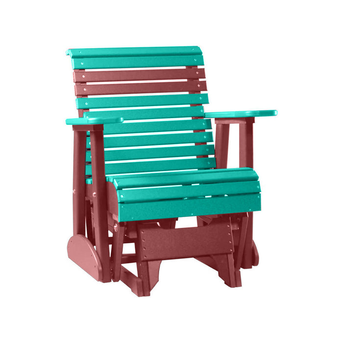 LuxCraft Aruba Blue 2 foot Rollback Recycled Plastic Glider Chair