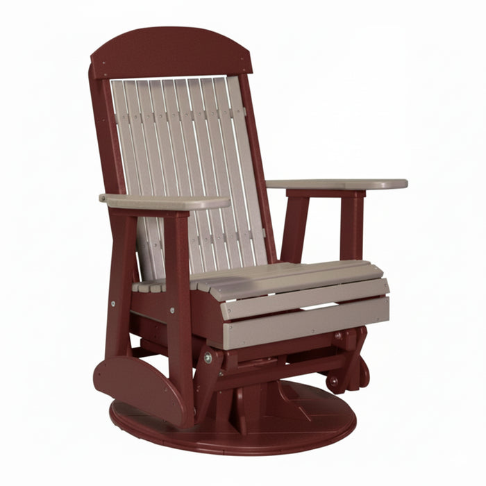LuxCraft Weatherwood 2 foot Classic Highback Recycled Plastic Swivel Glider Chair