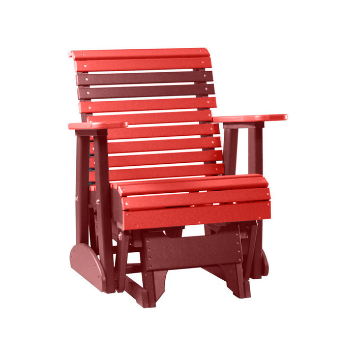 LuxCraft Red 2 foot Rollback Recycled Plastic Glider Chair