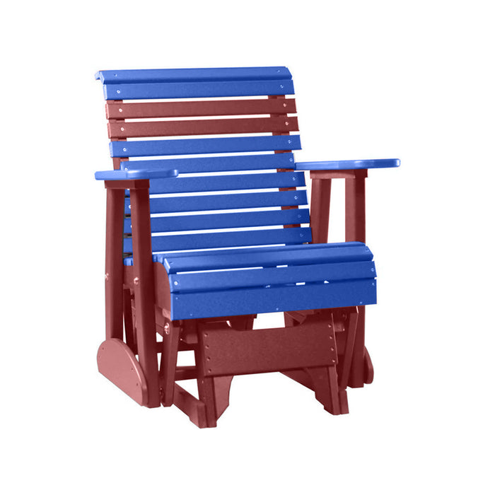 LuxCraft Blue 2 foot Rollback Recycled Plastic Glider Chair