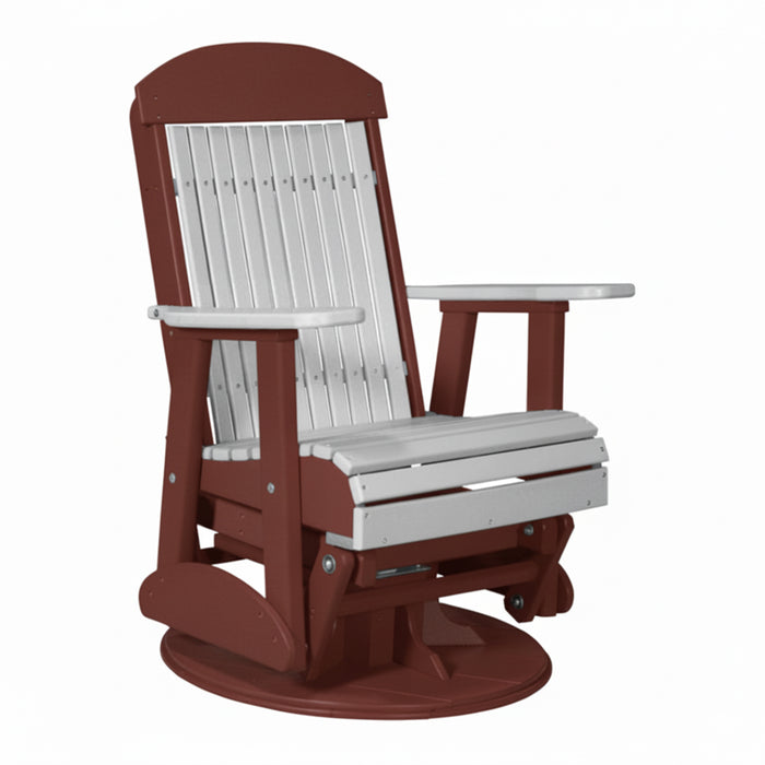 LuxCraft Dove Gary 2 foot Classic Highback Recycled Plastic Swivel Glider Chair