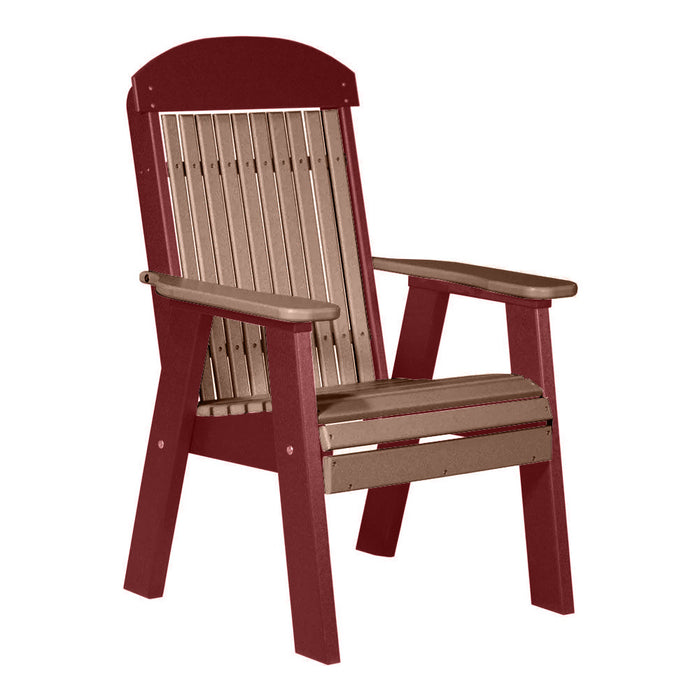 LuxCraft Antique Mahogany 2' Classic Highback Recycled Plastic Chair