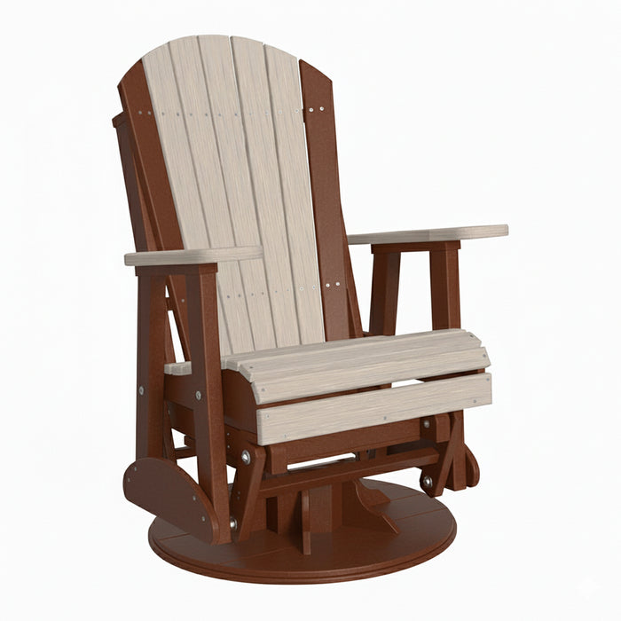 LuxCraft Birch 2 foot Classic Highback Recycled Plastic Swivel Glider Chair