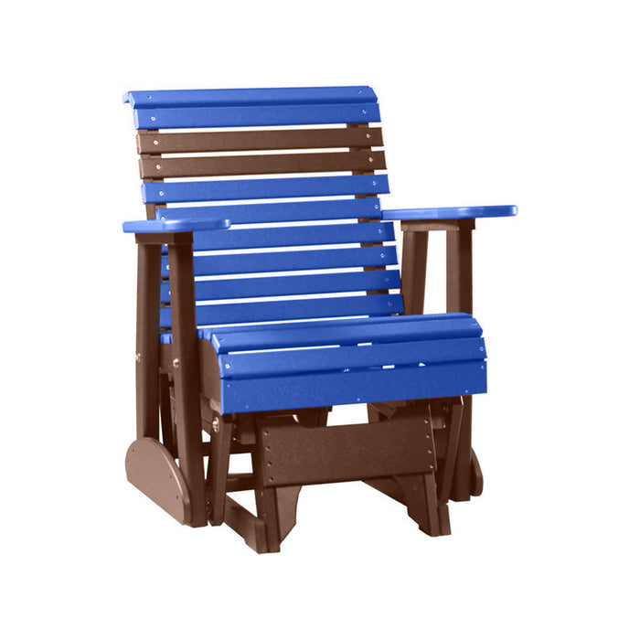 LuxCraft Blue 2 foot Rollback Recycled Plastic Glider Chair