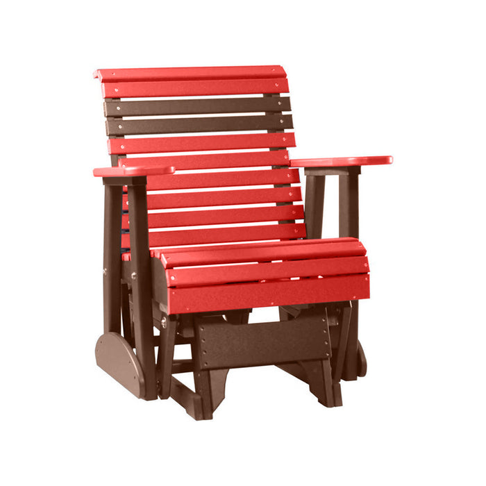 LuxCraft Red 2 foot Rollback Recycled Plastic Glider Chair