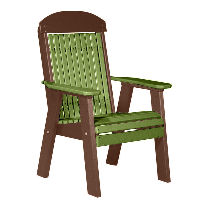 LuxCraft Lime Green 2' Classic Highback Recycled Plastic Chair