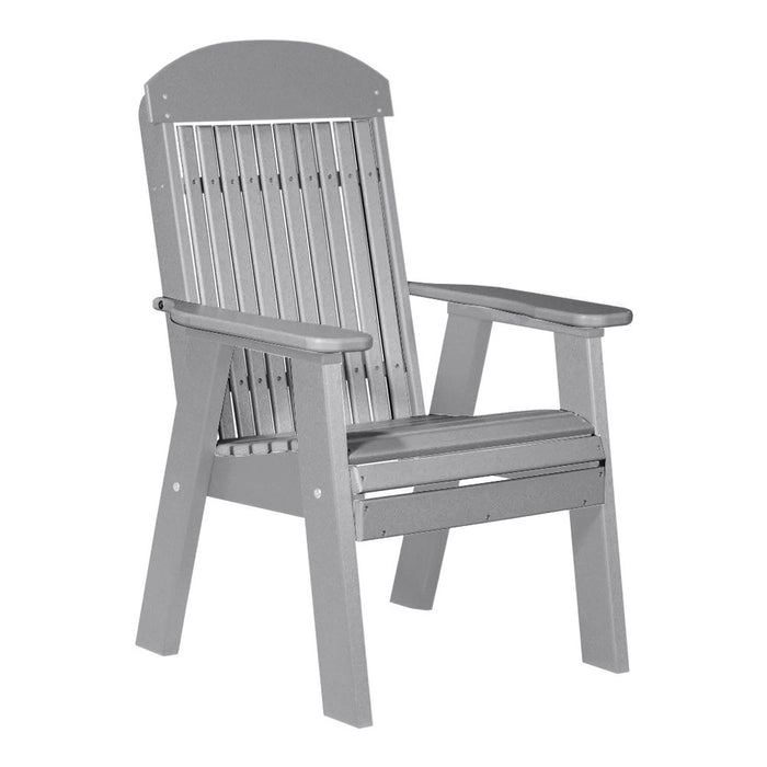 LuxCraft Dove Gray 2' Classic Highback Recycled Plastic Chair With Cup Holder