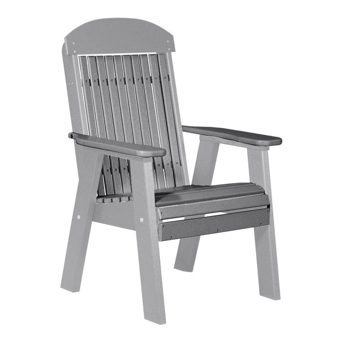 LuxCraft Gray 2' Classic Highback Recycled Plastic Chair