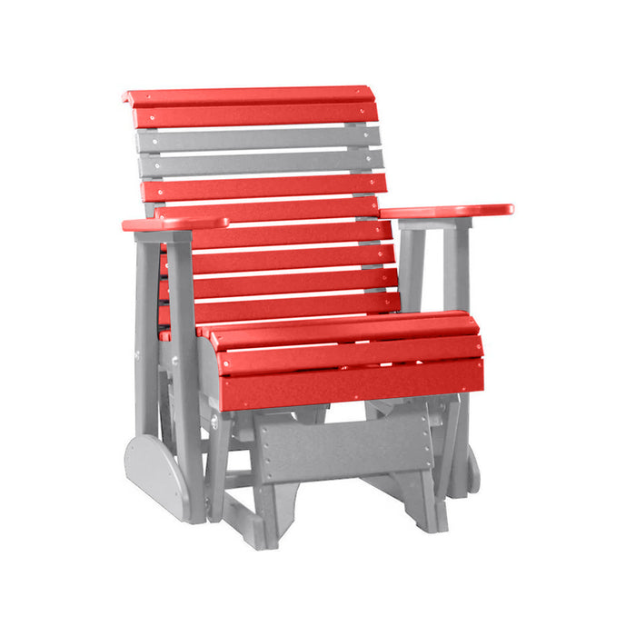 LuxCraft Red 2 foot Rollback Recycled Plastic Glider Chair