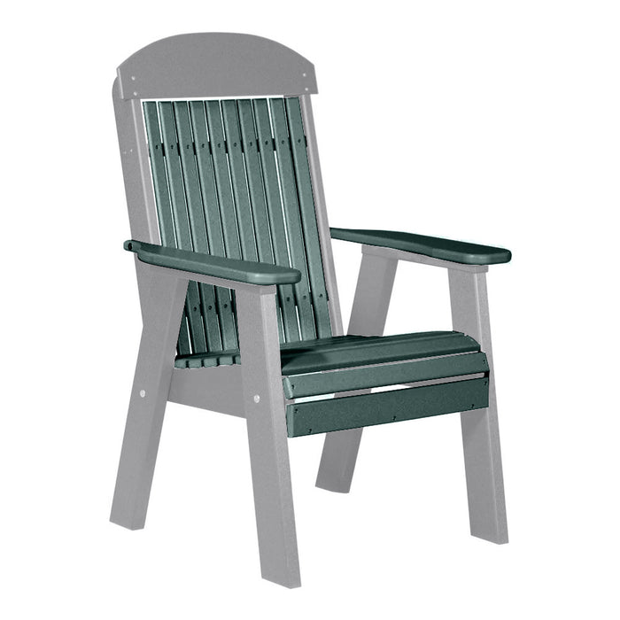 LuxCraft Green 2' Classic Highback Recycled Plastic Chair With Cup Holder