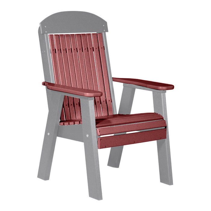 LuxCraft Cherrywood 2' Classic Highback Recycled Plastic Chair With Cup Holder