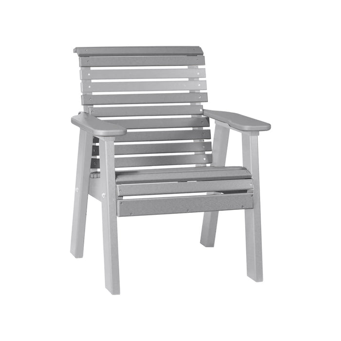 LuxCraft Gray 2' Rollback Recycled Plastic Chair With Cup Holder