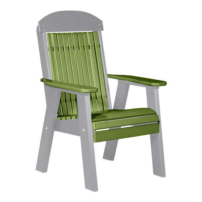 LuxCraft Lime Green 2' Classic Highback Recycled Plastic Chair