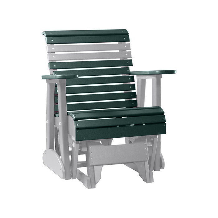 LuxCraft Green 2 foot Rollback Recycled Plastic Glider Chair With Cup Holder