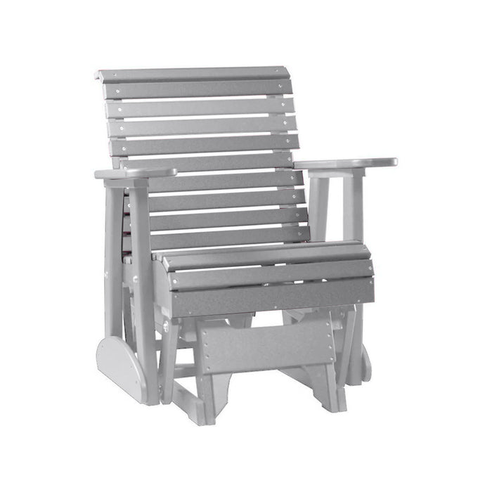 LuxCraft Gray 2 foot Rollback Recycled Plastic Glider Chair